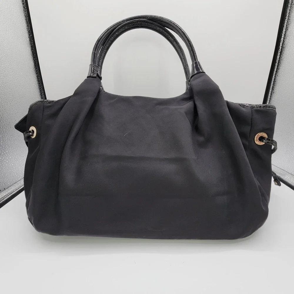 Kate Spade‎ New York STEVIE Classic Black Nylon/Patent Trim Hobo Bag Purse READ